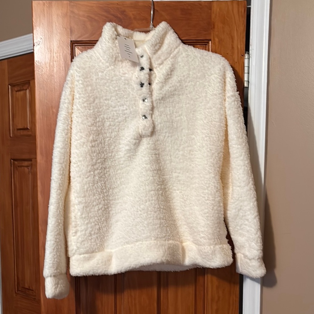 Pink Rose winter white sweater